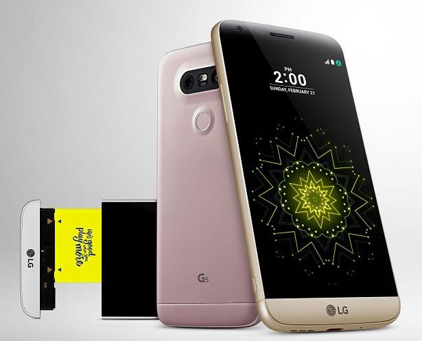 LG G5 en colores oro y rosa