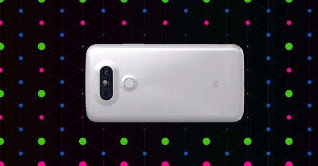 LG G5 con fondo leds de colores