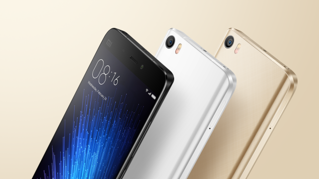 Xiaomi MI5 color negro, blanco y oro