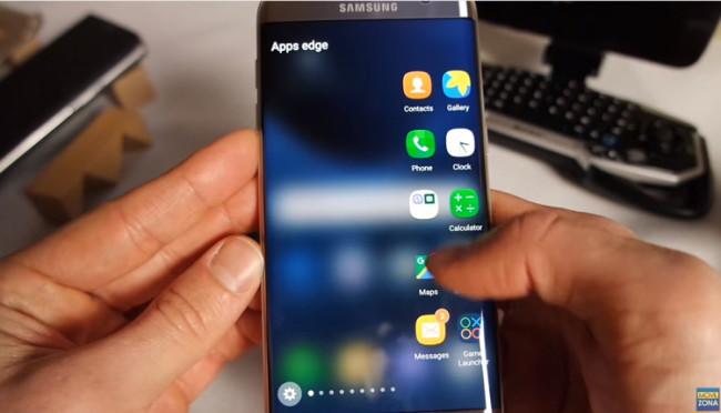 Samsung Galaxy S7 Plus en la mano menu edge