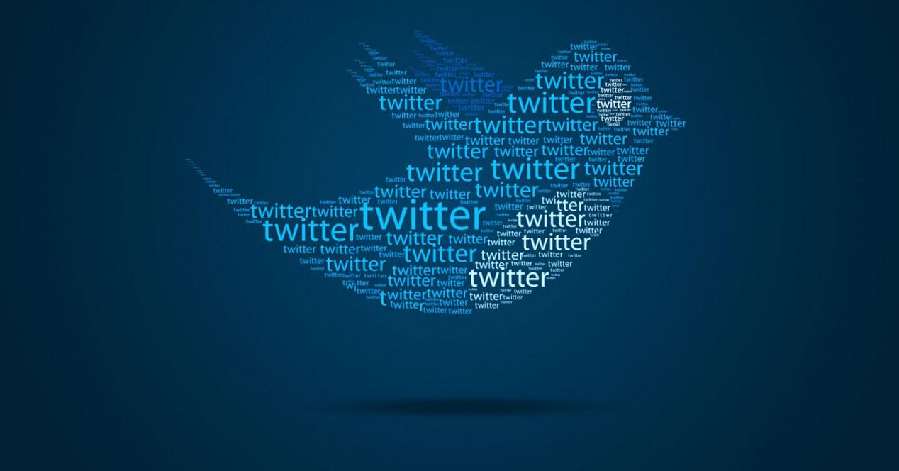 Twitter logo con letreros