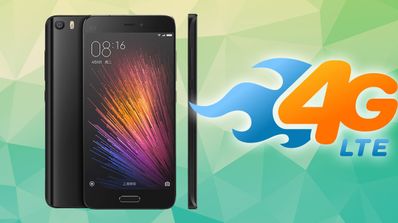 Xiaomi mi5 en negro con logo de 4G