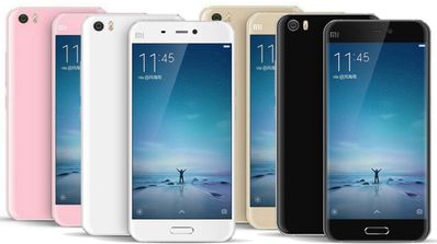 Xiaomi Mi5 en blanco, negro, dorado y rosa