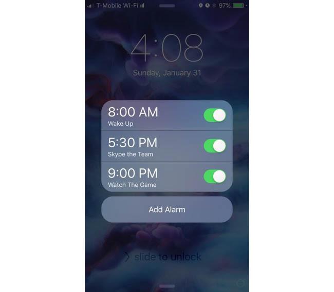 iPhone alarma pantalla bloqueo