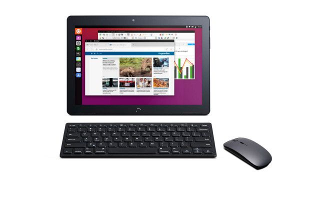 bq Aquaris M10 Ubuntu Edition con teclado y ratón