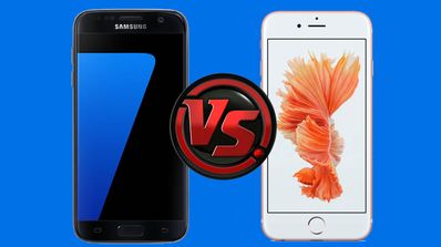 Samsung Galaxy S7 negro y iPhone 6s color blanco