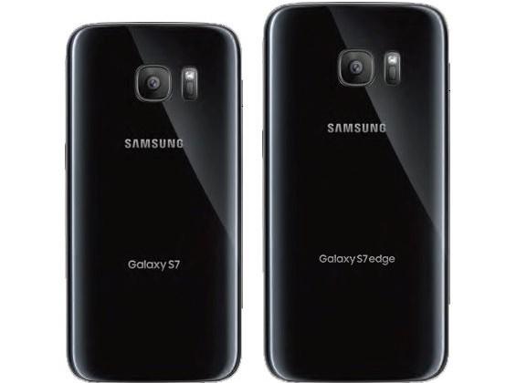 Samsung Galaxy S7 y S7 Edge por detrás en negro