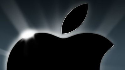 Logo de Apple con luces y sombras