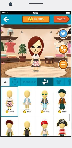 Vistiendo al Mii en Miitomo