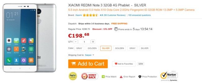 Comprar Xiaomi Redmi Note 3 en Gearbest