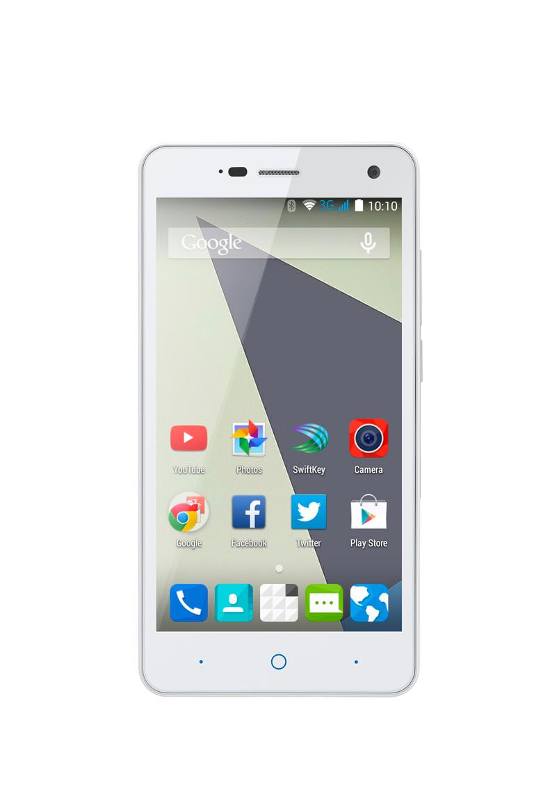 ZTE Blade L3 blanco frontal con pantalla de Android encendida
