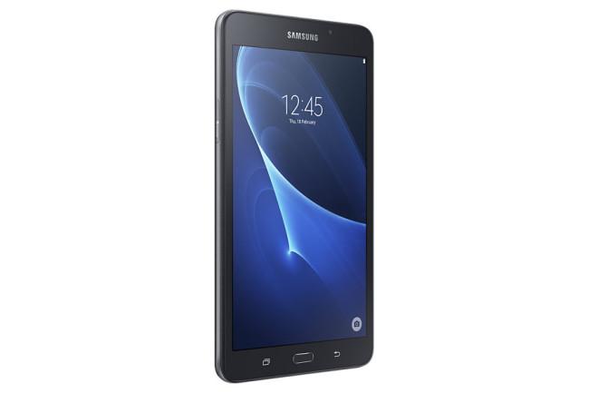 Samsung Galaxy Tab A (2016) negro frontal de lado