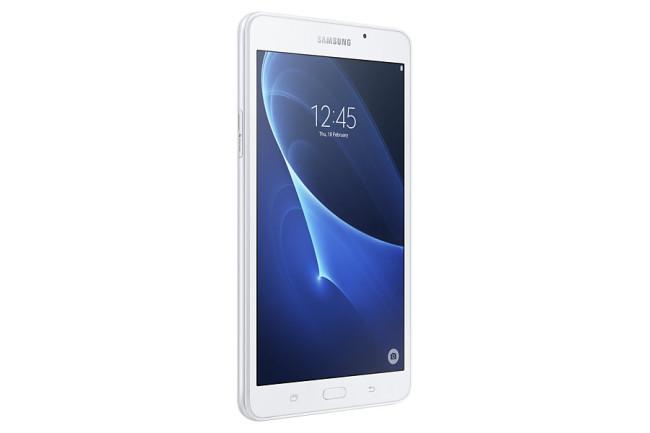 Samsung Galaxy Tab A (2016) blanco frontal de lado