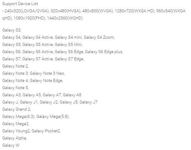 Galaxy S7 Active listado por Samsung