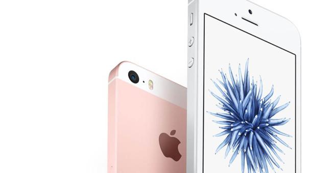 iPhone SE color blanco y rosa dorado