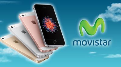 iPhone SE con logo de movistar