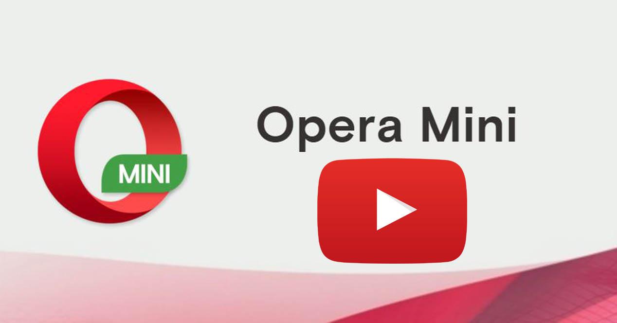 opera mini con logotipo youtube