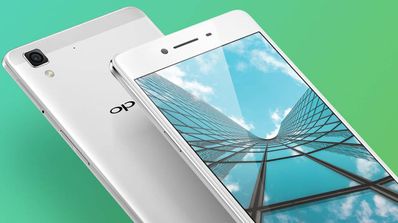 oppo r7 color blanco inclinado