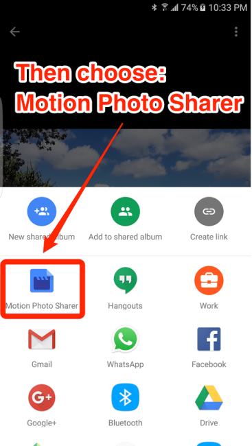 Motion Photo Sharer app