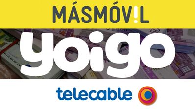 logos de yoigo, másmovil y telecable