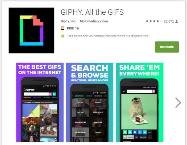 Giphy en Google Play
