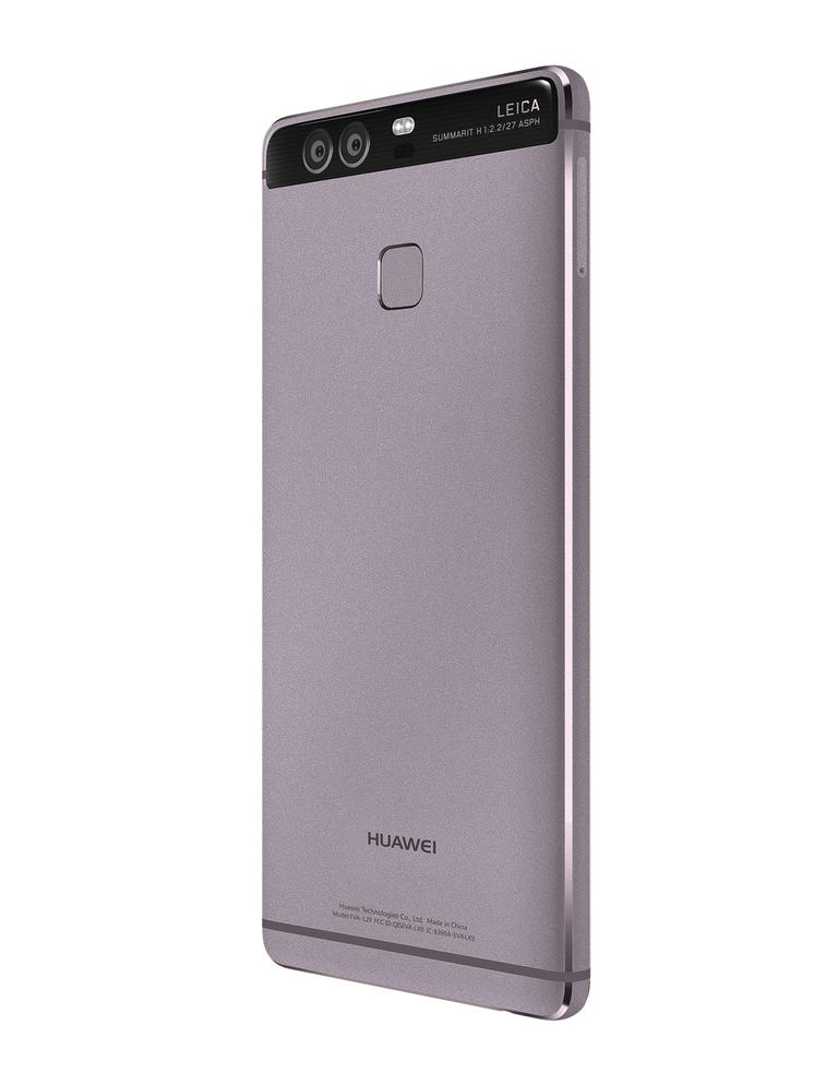 Huawei P9 gris detalle de la cámara y del lector de huellas