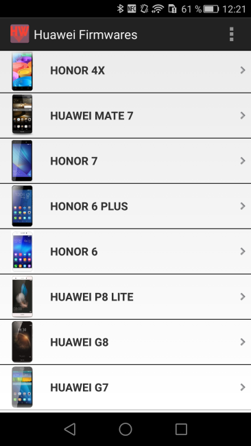 Huawei Firmwares - Lista dispositivos