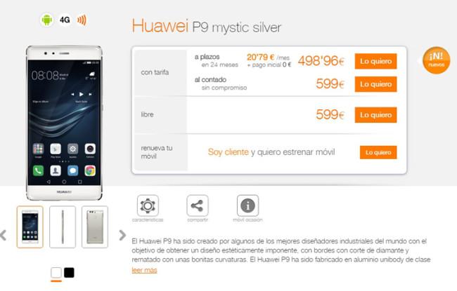 Huawei P9 enla tienda de Orange