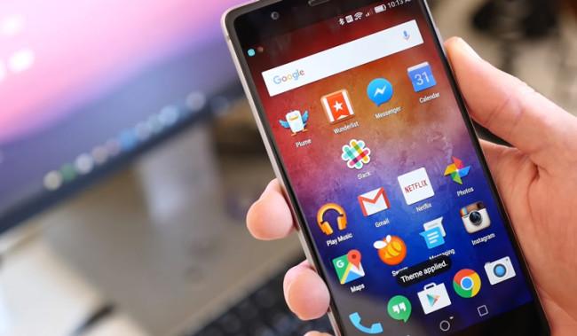 Iconos de Android en un smartphone Huawei