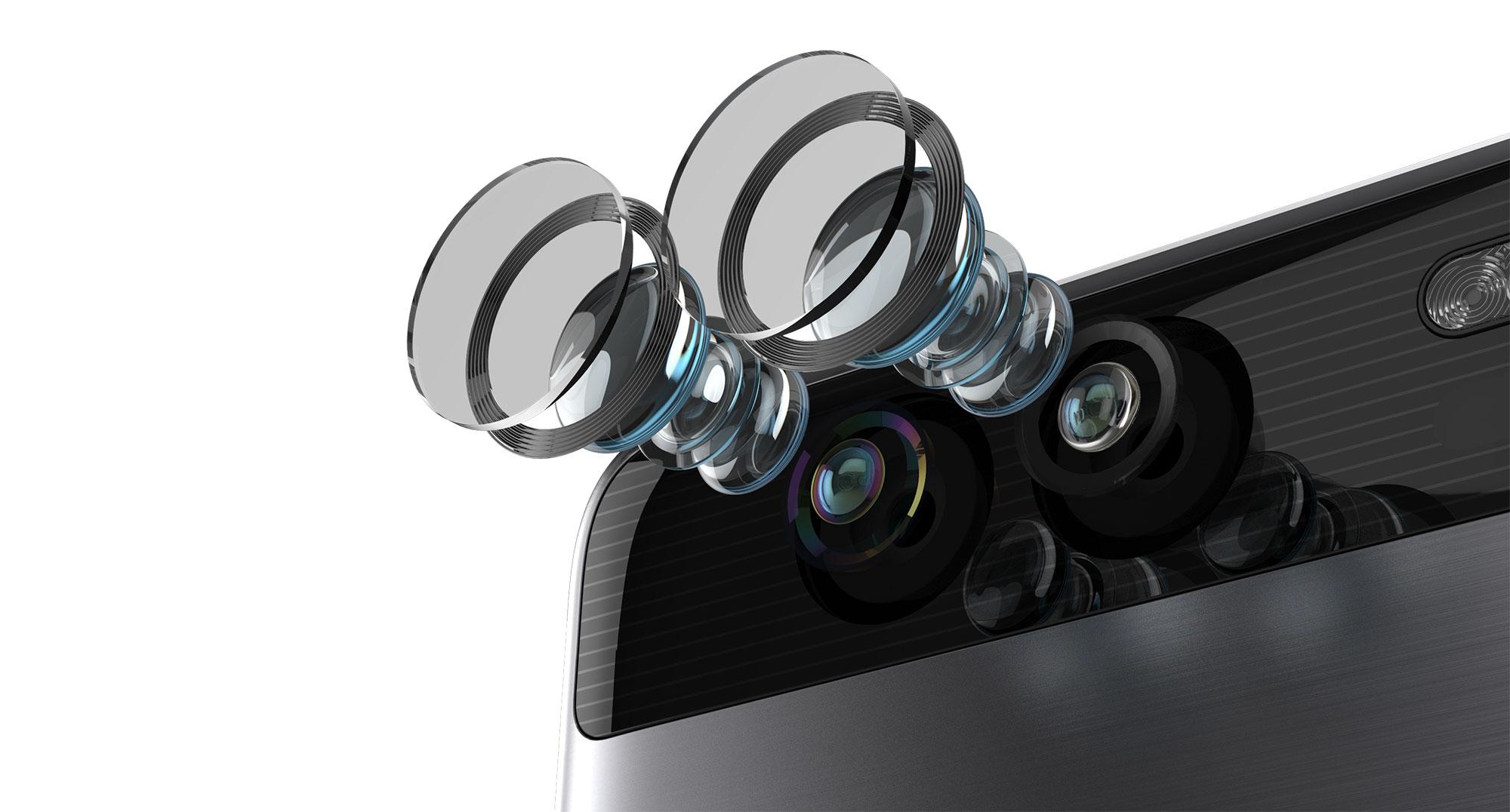Huawei P9 detalle de la doble lente Leica