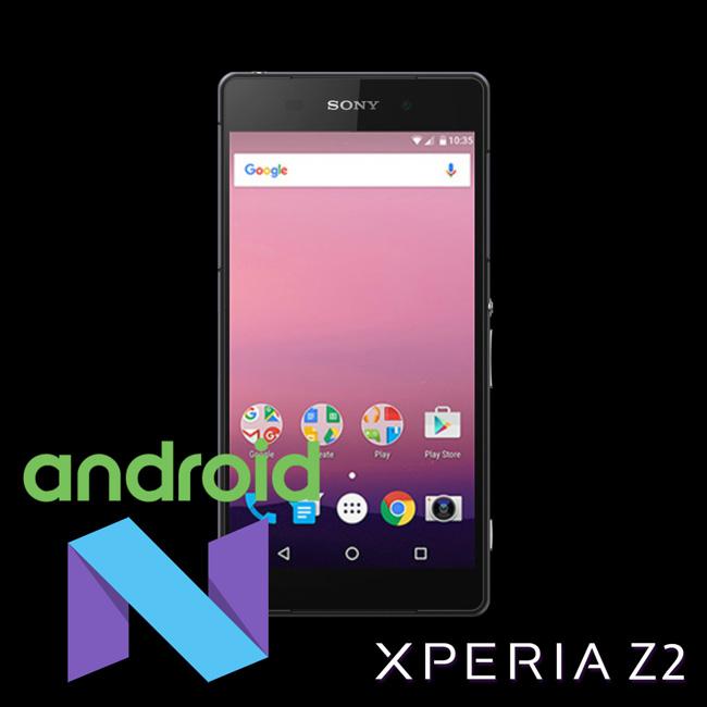 Sony Xperia Z2 con Android N