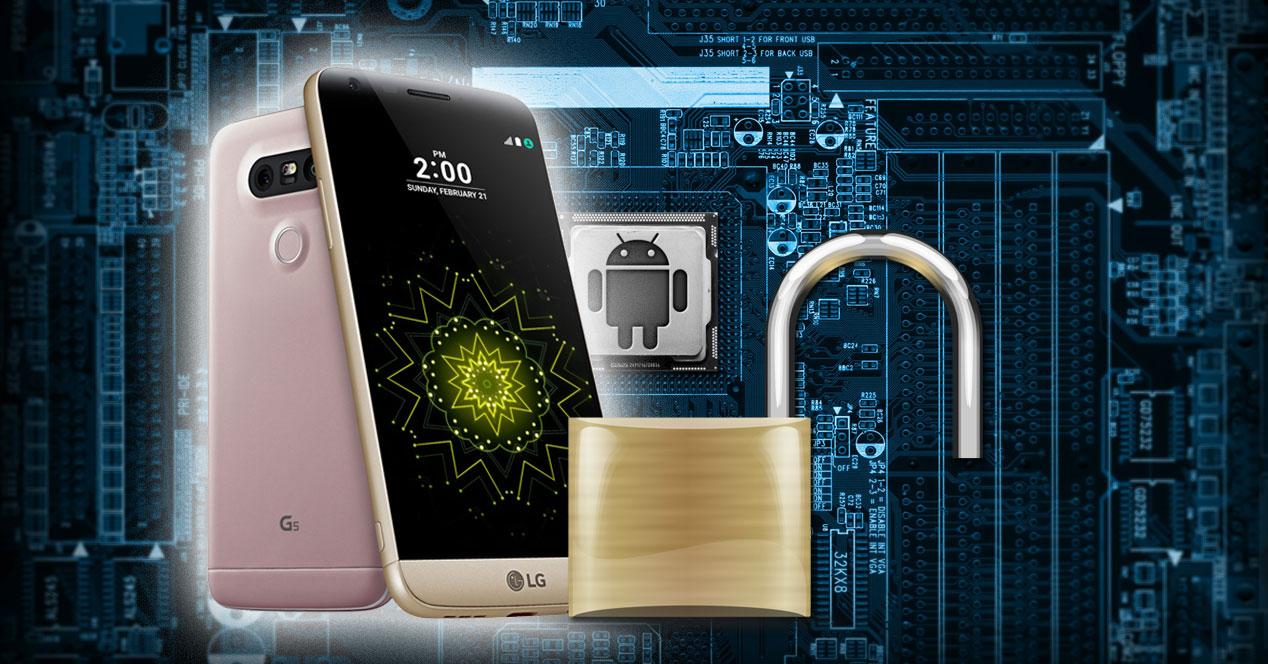LG G5 con candado abierto