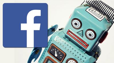 robot con logo de facebook