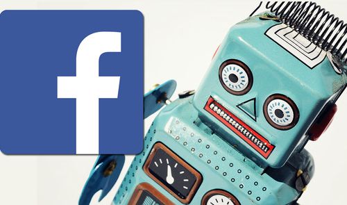 robot con logo de facebook