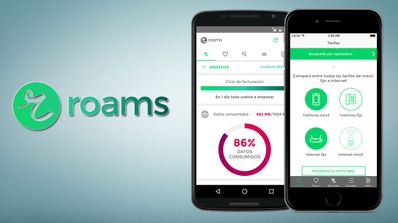 logo roams y pantallazos en moviles