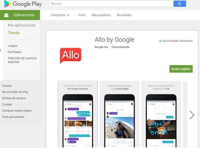 Google Allo en Google Play