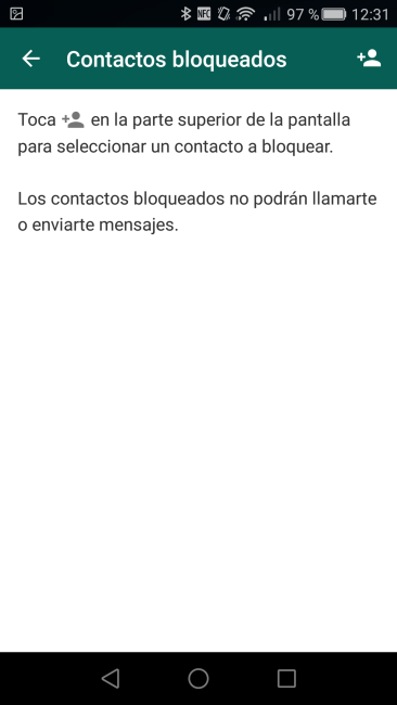 Contactos bloqueados en WhatsApp