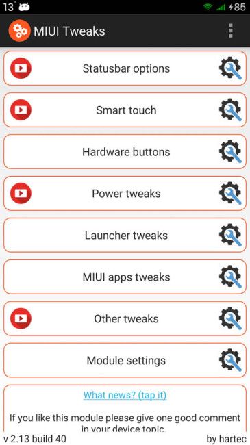 MIUI modulo Xposed
