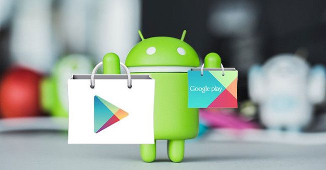 Play Store con muñeco Android
