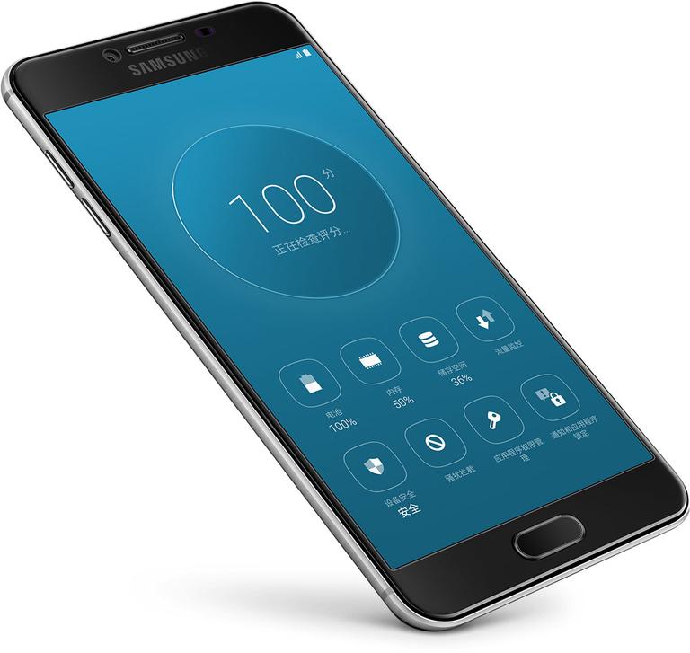 Samsung Galaxy C5 con pantalla azul