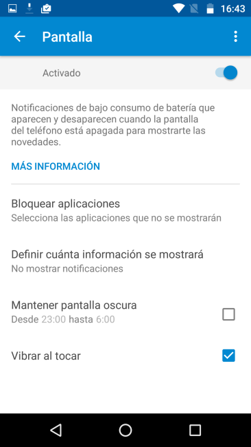 Detalle del Motorola Moto G4 Plus