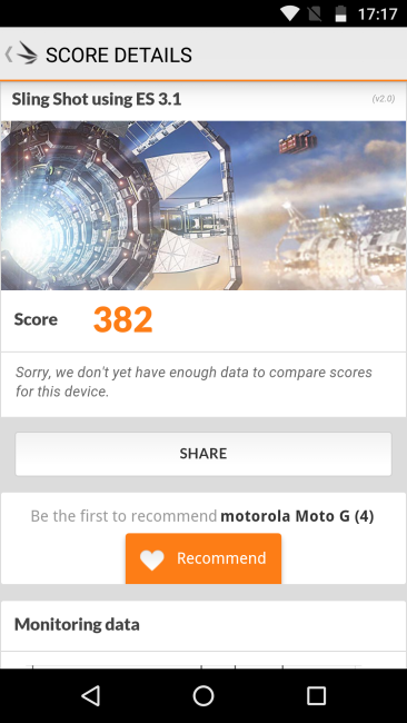 Resultado 3D Mark del Motorola Moto G4 Plus
