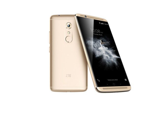 ZTE Axon 7 dorado vista delantera y trasera