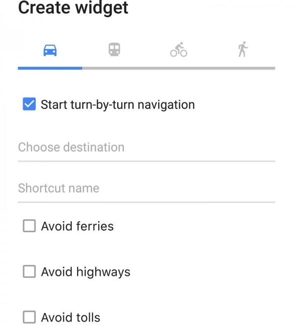 Google Maps accesos directos