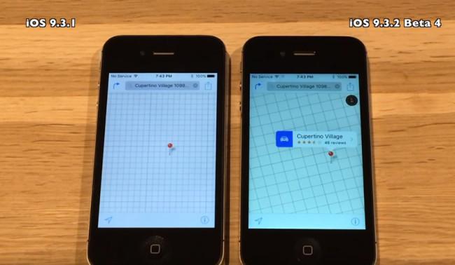 iPhone 4s ejecutando Maps en iOS 9.3.2