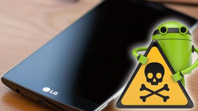 móvil LG G4 con android y señal de virus