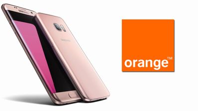 logo orange y galaxy s7 edge rosa
