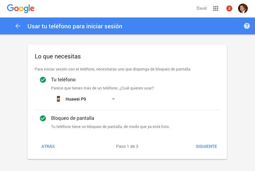 pantalla de activación del móvil como contraseña