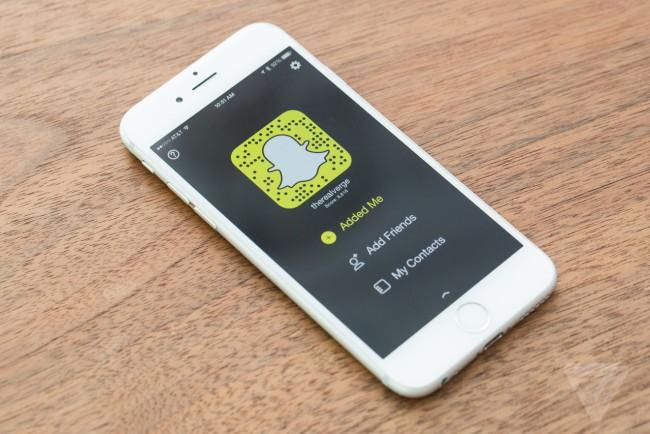 Acceso a la app Snapchat