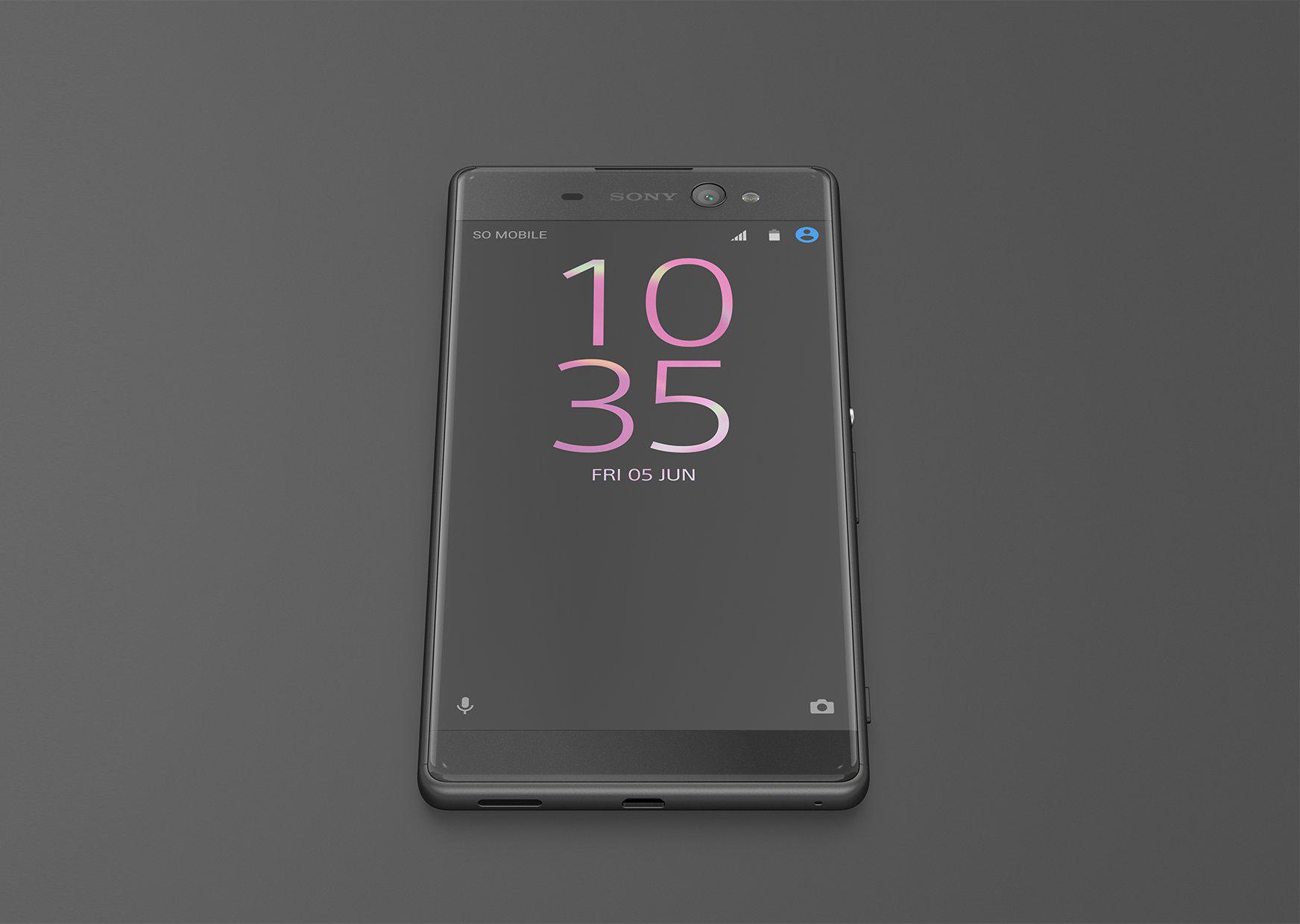 Sony Xperia XA Ultra negro con pantalla encendida